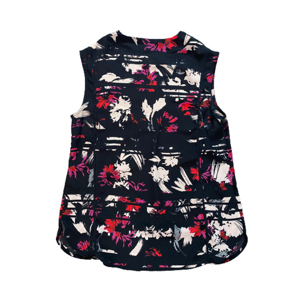 Halogen Floral Lightweight V-Neck Professional Blouse‎ Sleeveless Flattering - Picture 14 of 16